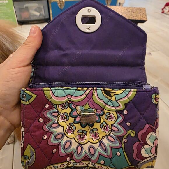 VERA BRADLEY Heather Paisley Turn Lock Wallet Wristlet Purple Teal - Picture 8 of 16